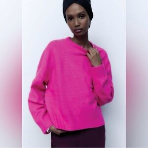 NWOT Zara Fuschia / Hot Pink Sweater